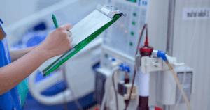 Pontos de amostragem para água de hemodiálise